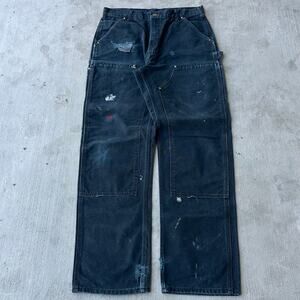 Vintage Y2K Carhartt black double knee work wear carpenter pants